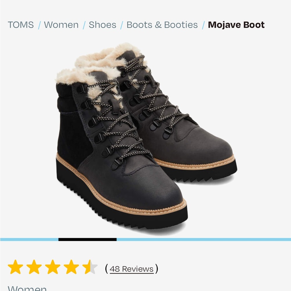 NWT TOMS Mojave waterproof hiking boot size 8.5